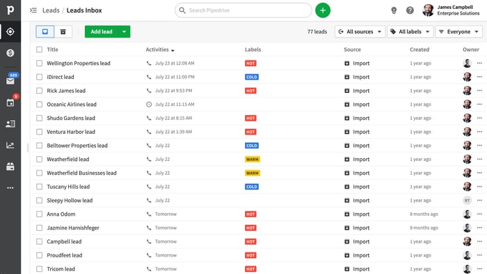Pipedrive outil de génération de leads