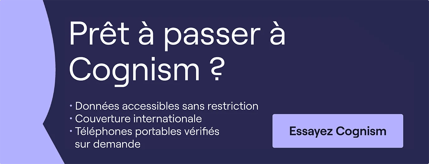 Passez à Cognism pour des données fiables, globales et des téléphones vérifiés