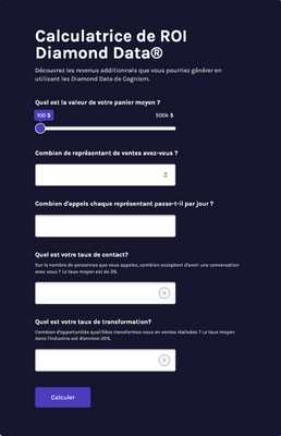 Calculatrice ROI Diamond Data Cognism