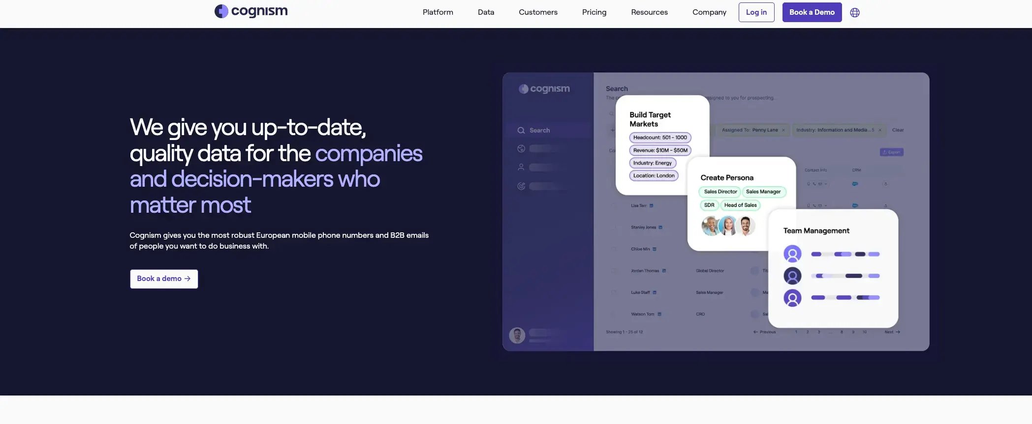 Original homepage messaging screenshot