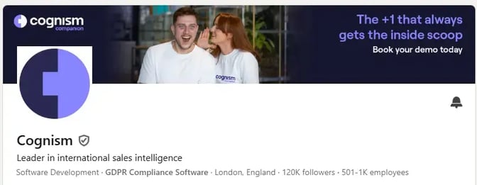 Screenshot from Cognism’s LinkedIn account.