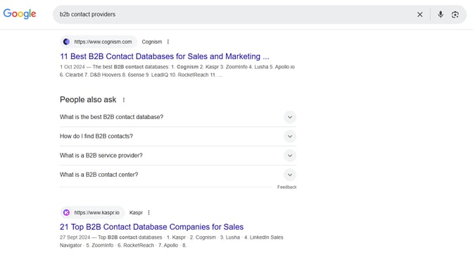 Cognism runs paid ads and utilises money keywords to attract website traffic.&nbsp;