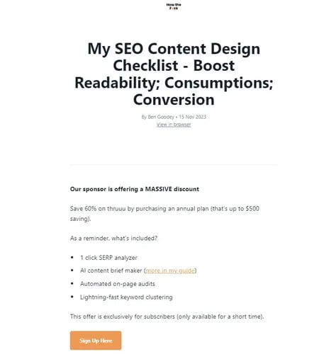 Ben Goodey SEO content checklist marketing campaign