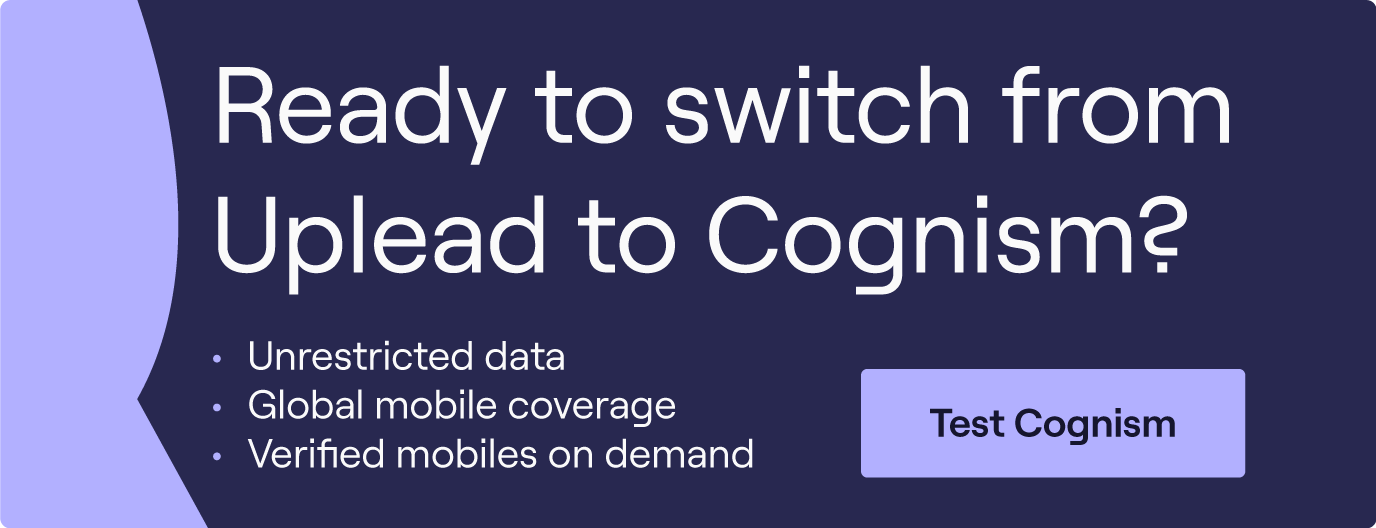 Ready to switch from UpLead to Cognism? Click to book a demo and test our data!