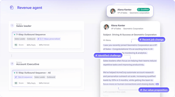Outreach revenue agent product graphic