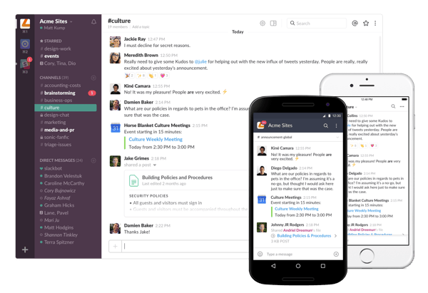 Screenshot of Slack's desktop app