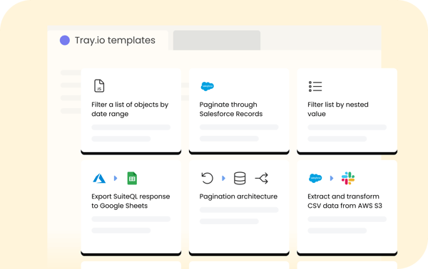 Graphic for Tray.ai templated workflows