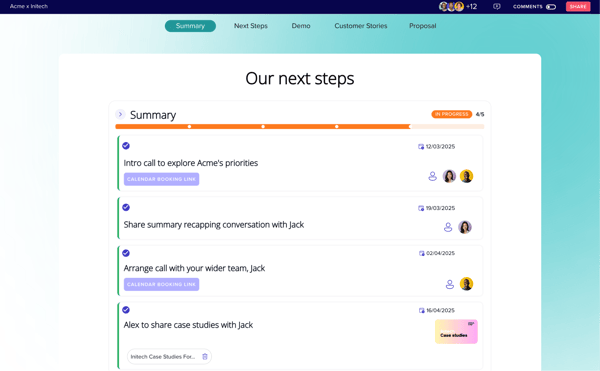 Screenshot of trumpet mutual action plan
