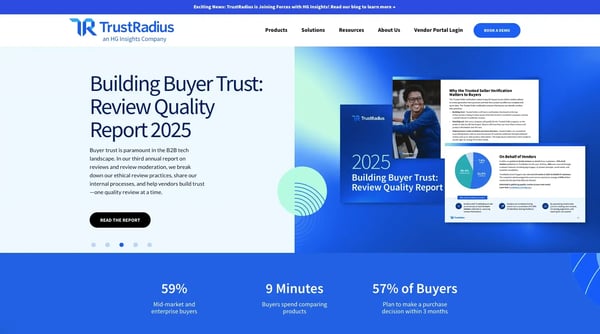 TrustRadius for vendors homepage