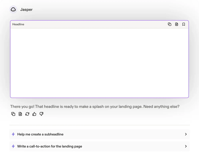 Jasper is an AI writing assistant who helps create engaging sales emails, blog content, and social media posts.
