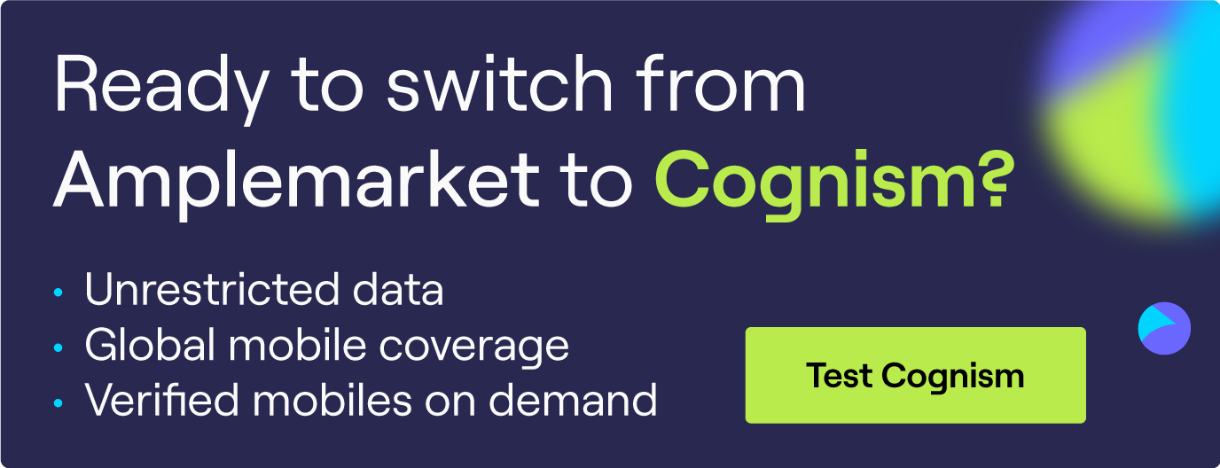 Ready to switch from Amplemarket to Cognism? Click to book a demo!