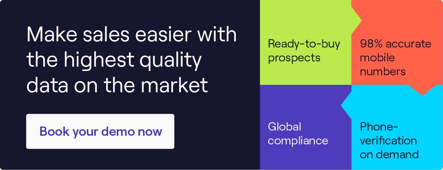 Make sales easier with the highest quality data on the market. Book your demo now!