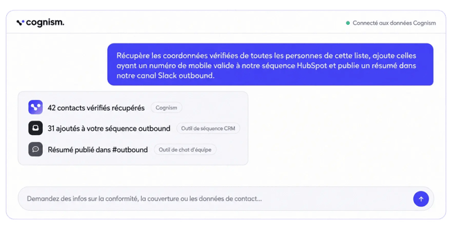 Cognism MCP séquence outbound exemple