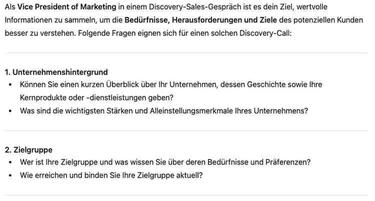 ChatGPT - Typische Fragen formulieren lassen