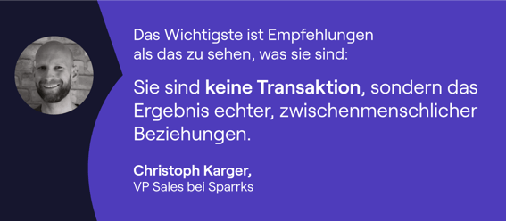 Christoph Karger Zitat Referrals sind Beziehungspflege