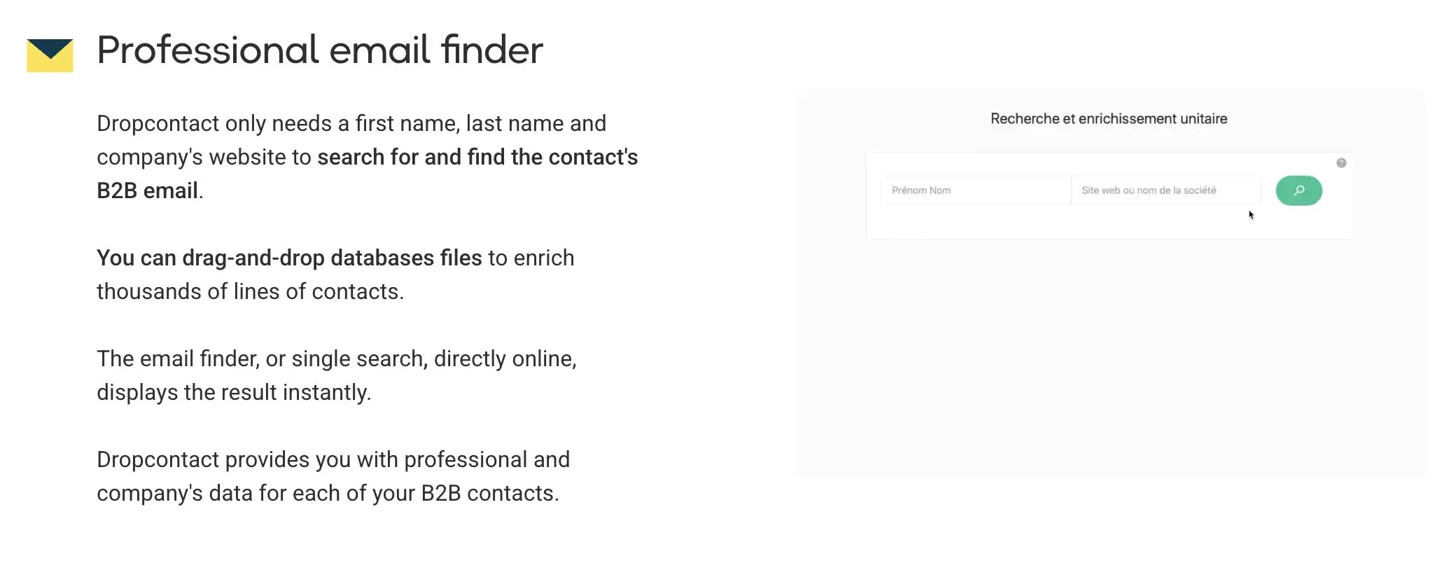 Dropcontact screenshot