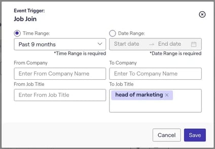 Screenshot of Cognism Prospector job join filters