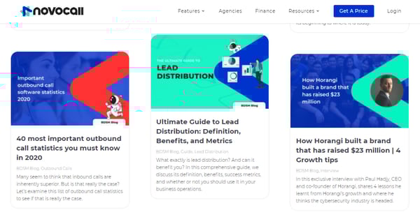 Example of a SaaS company's blog