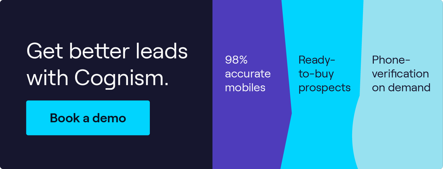 Get better leads with one of the best sales tools around - Cognism. Click to book a demo today!