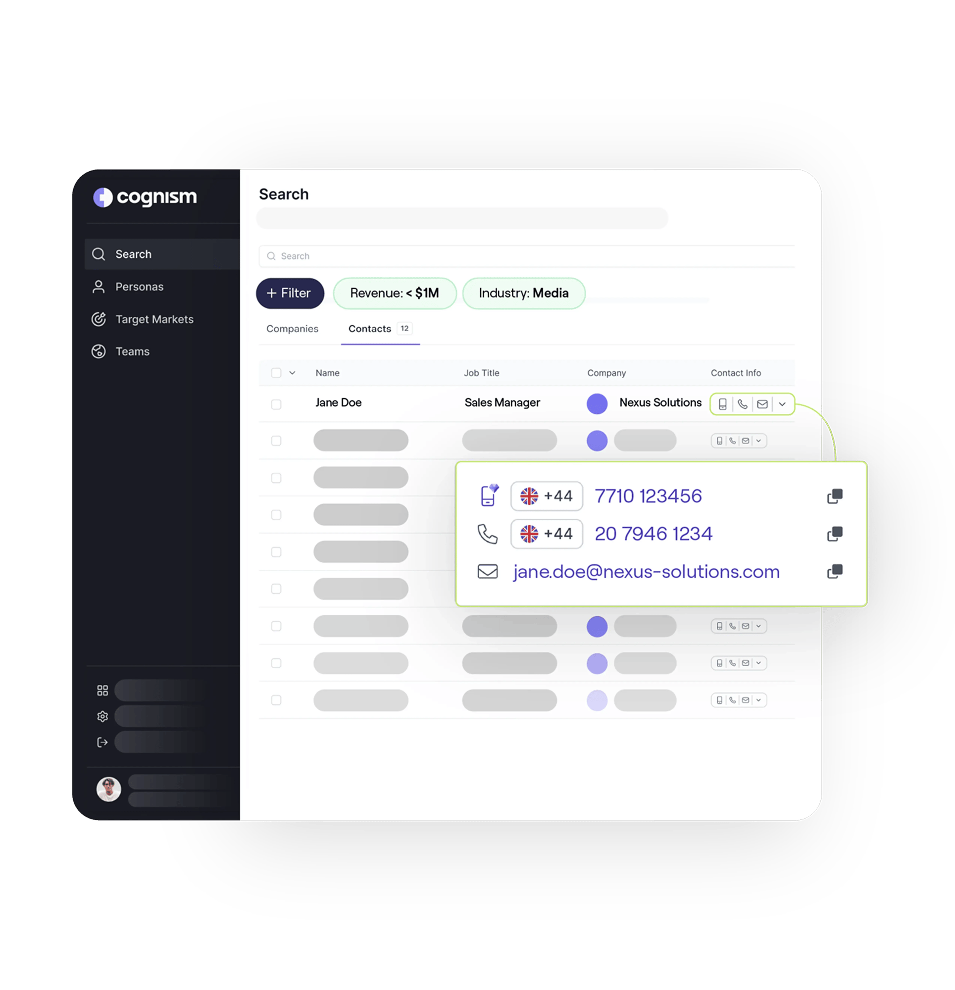 Cognism Sales Companion Web App
