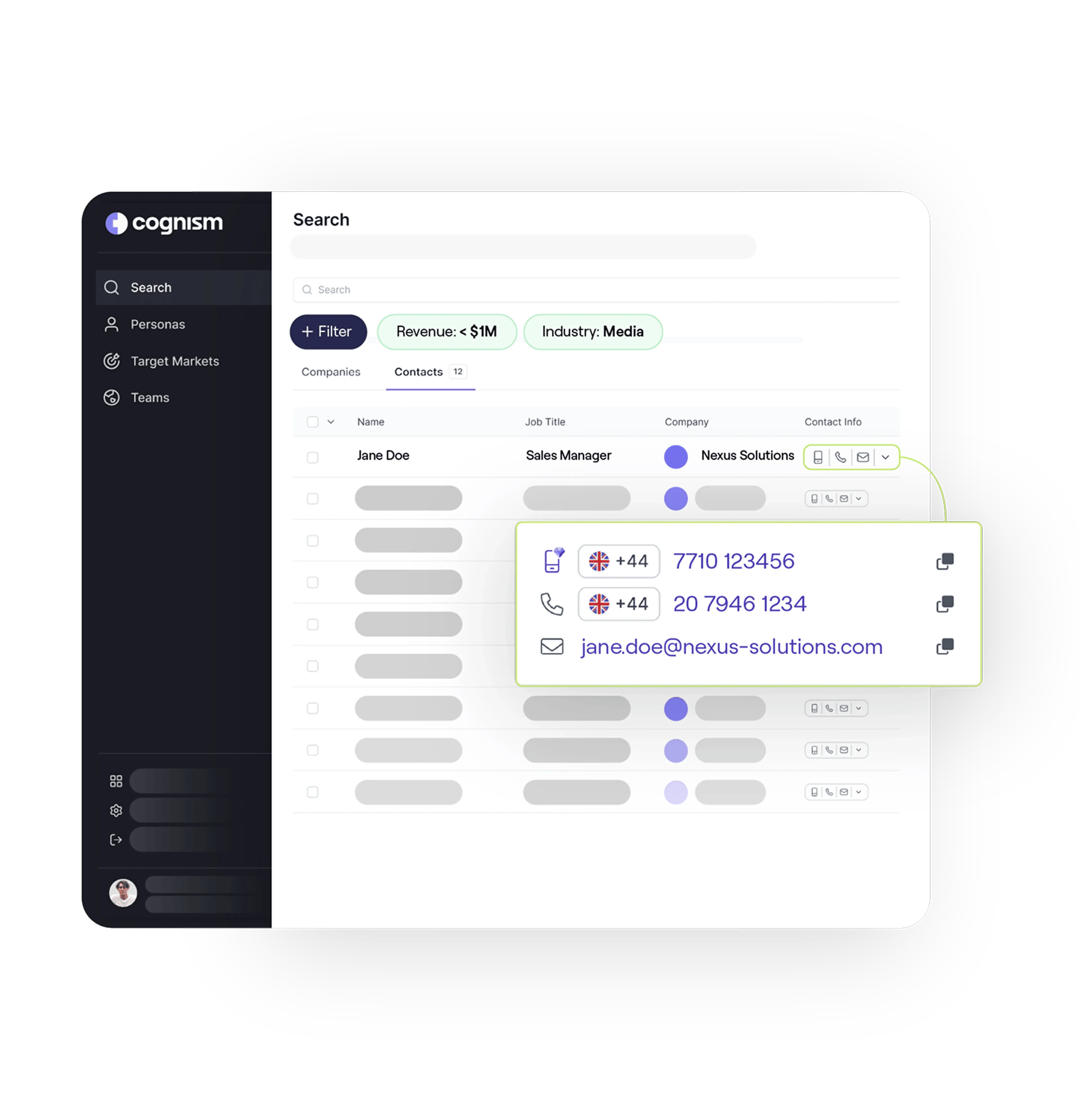 Cognism Sales Companion Web App