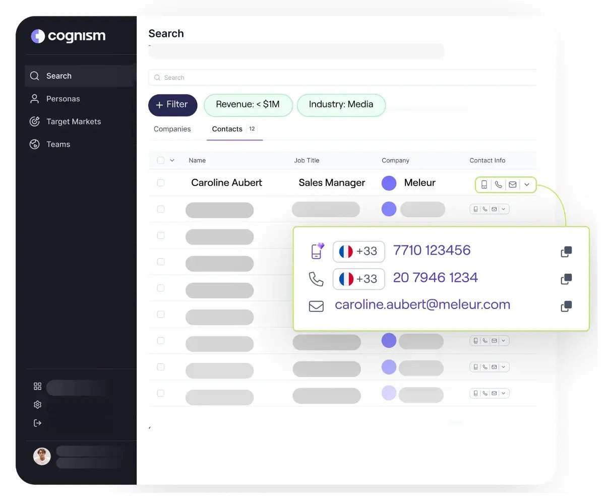 Trouvez vos meilleurs prospects et contactez-les grâce à la plateforme Cognism