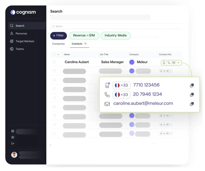 Trouvez vos meilleurs prospects et contactez-les grâce à la plateforme Cognism