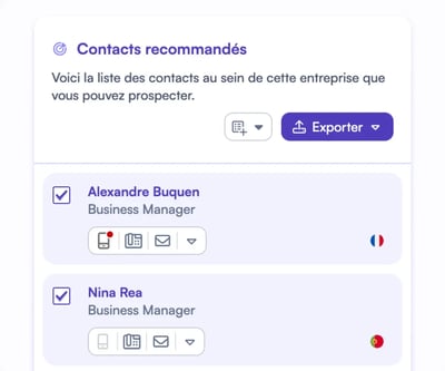 Recomended contacts