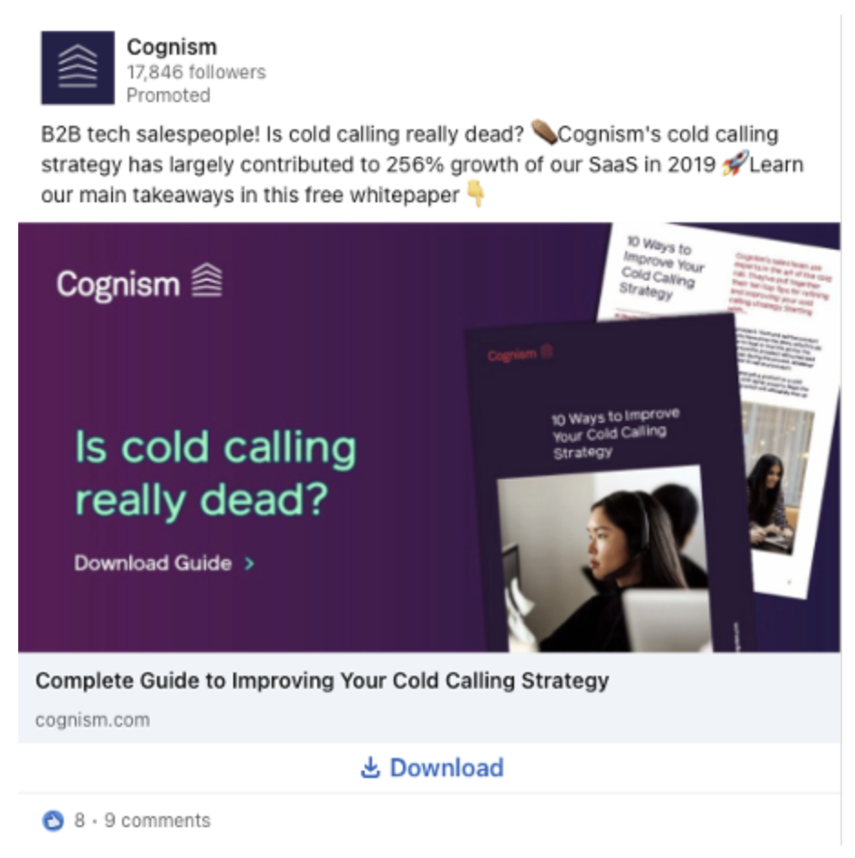 Cold Calling LinkedIn Ad