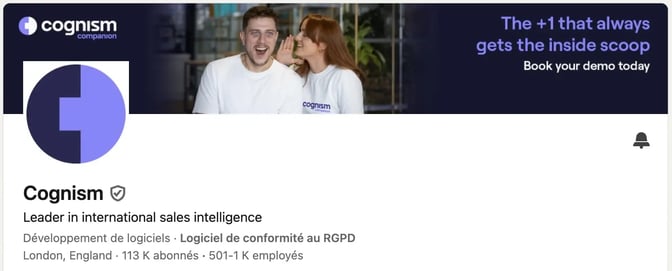 Profil LinkedIn de Cognism