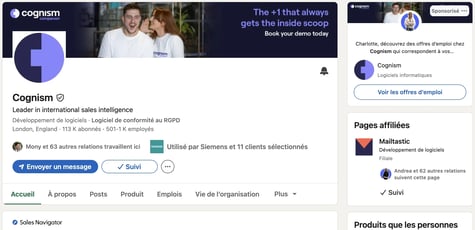 Profil LinkedIn de Cognism