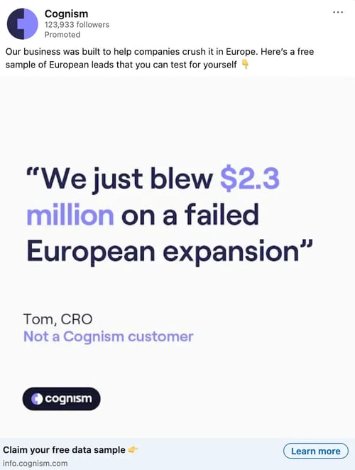LinkedIn ad creative graphic - European expansion