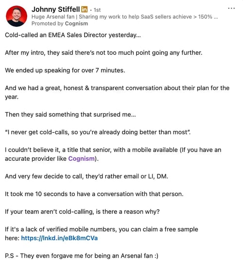 LinkedIn ad creative graphic - Thought leader ad