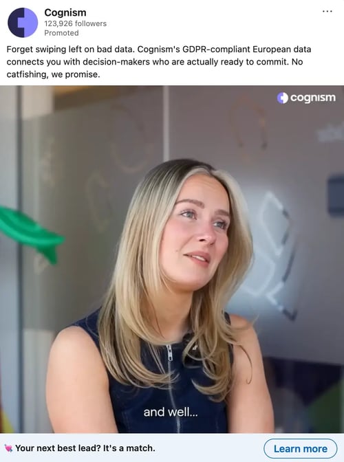 LinkedIn ad creative graphic - Date a vendor