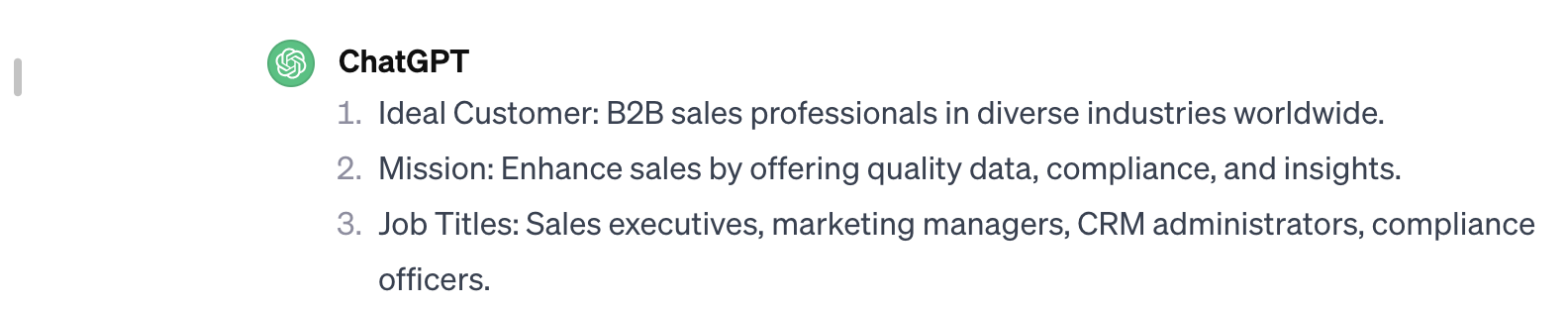 ChatGPT for sales