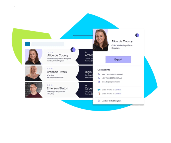 Browser extension contact data export graphic