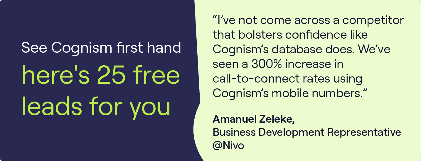 Get 25 free leads from Cognism!