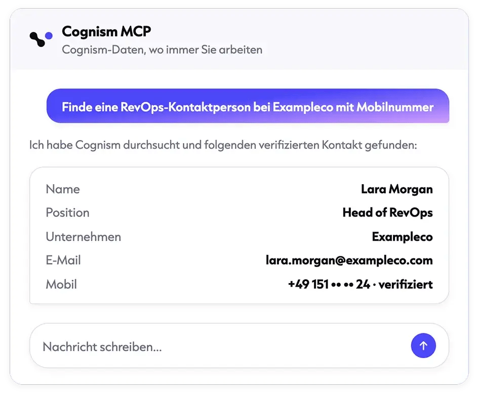 Beispiel für einen MCP-Verbindungs-Chat
