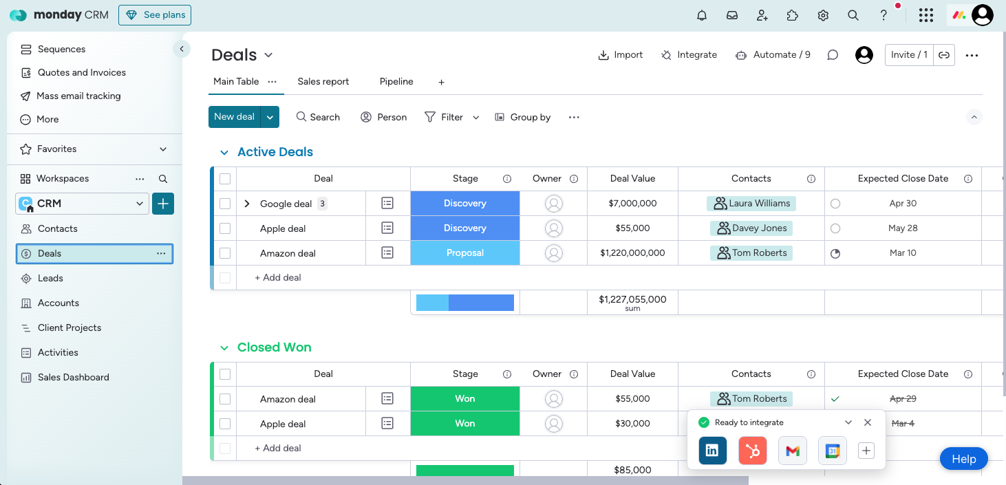 Sales planning tools