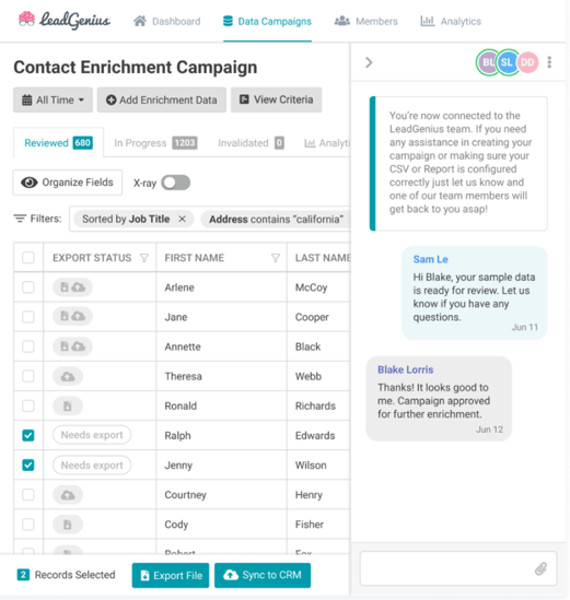 Lead enrichment tool LeadGenius pros and cons