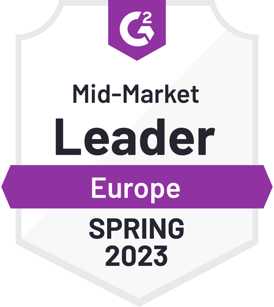 Leader Mid-Market Europe Winter 2023 G2 Badge