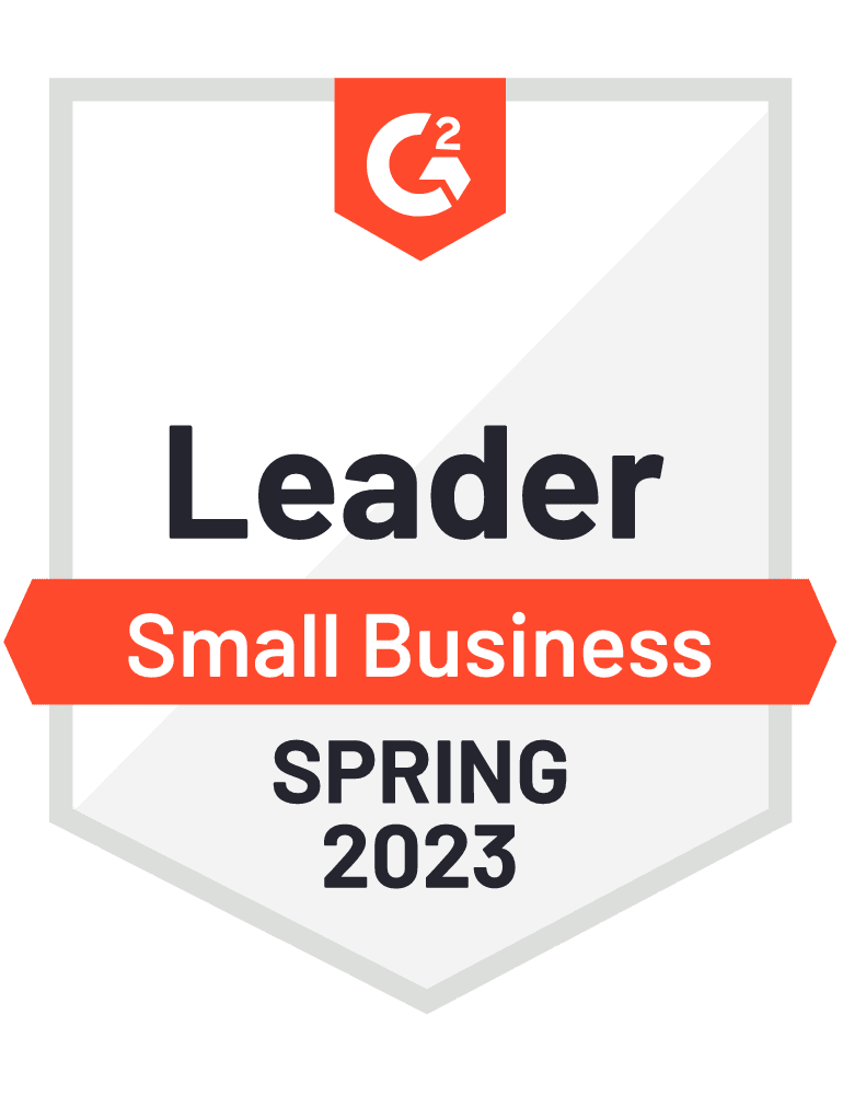 LeadIntelligence Leader Small Business Winter 2023 G2 Badge